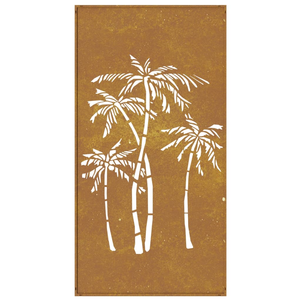Décoration murale jardin 105x55 cm acier corten design palmier - XIOS