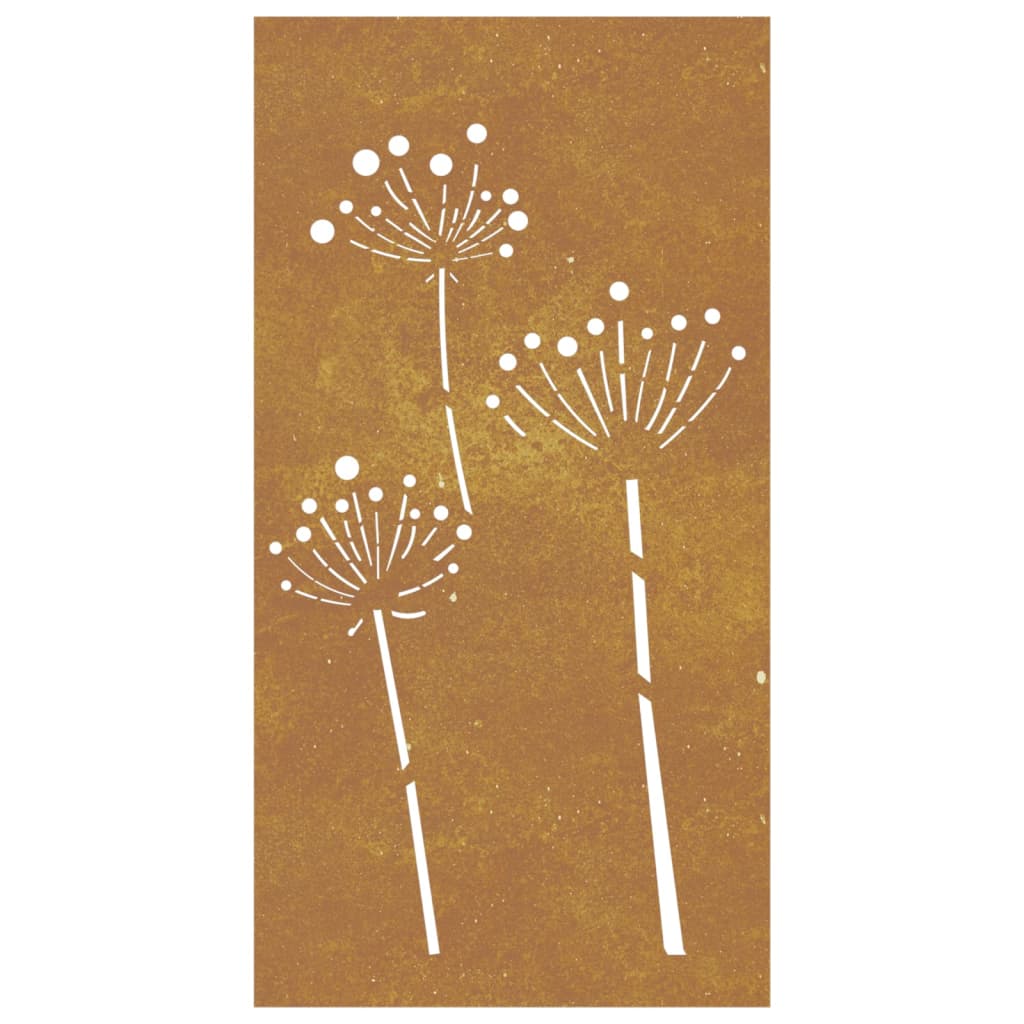 Décoration murale jardin 105x55 cm acier corten design de fleur Affiches, reproductions & œuvres graphiques vidaXL