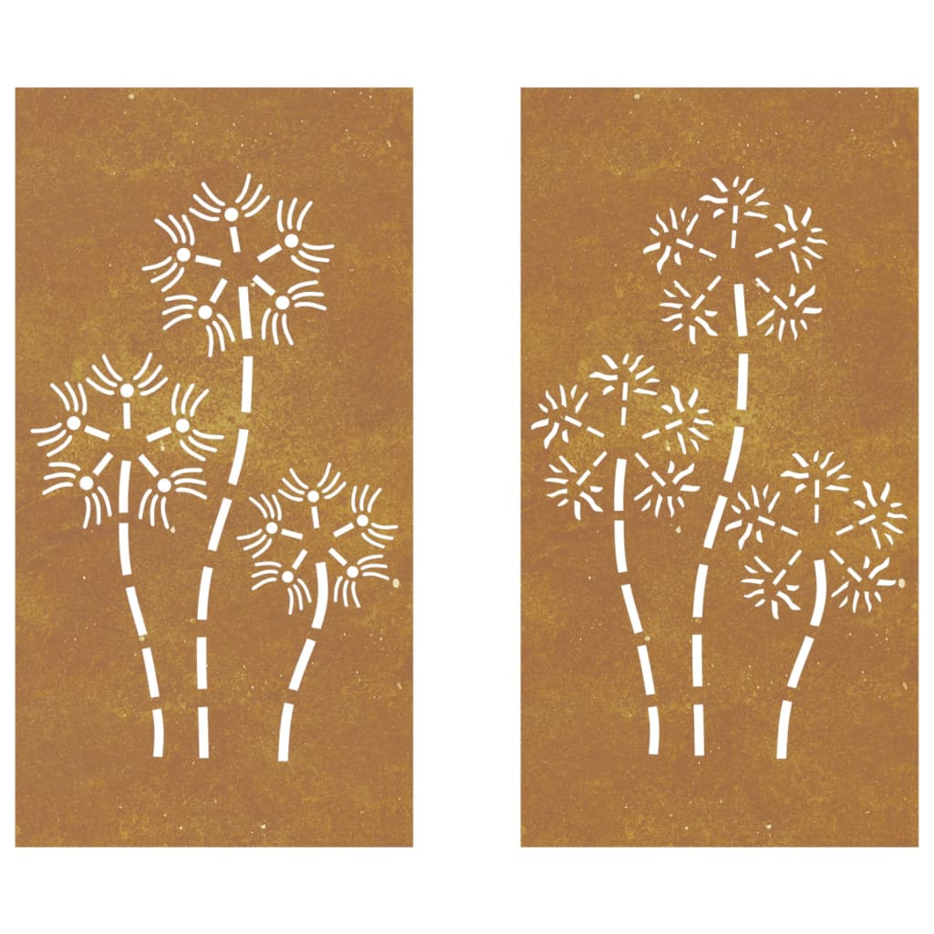 Décorations murales de jardin 2pcs 105x55 cm design de fleur - XIOS
