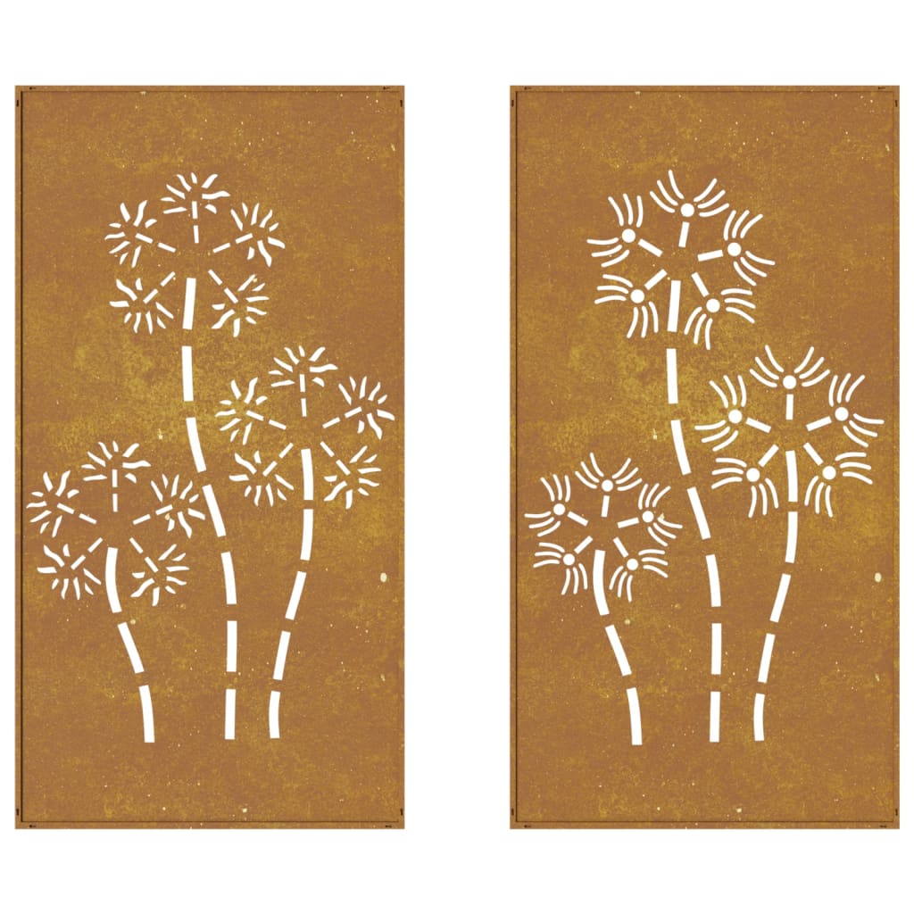 Décorations murales de jardin 2pcs 105x55 cm design de fleur - XIOS