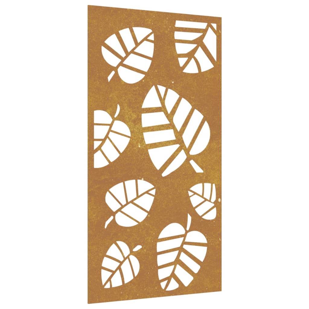 Décoration murale jardin 105x55 cm acier corten design feuille