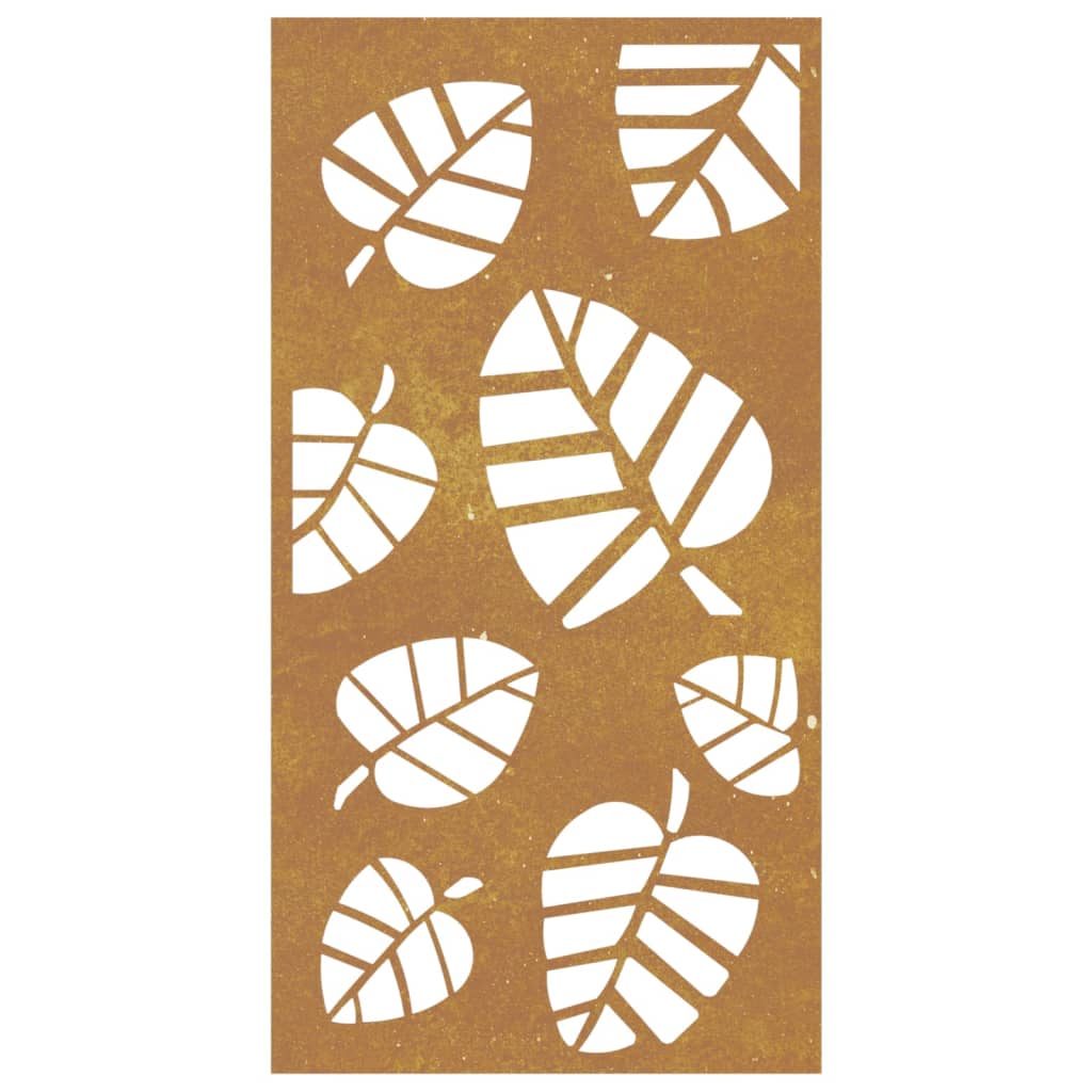 Décoration murale jardin 105x55 cm acier corten design feuille