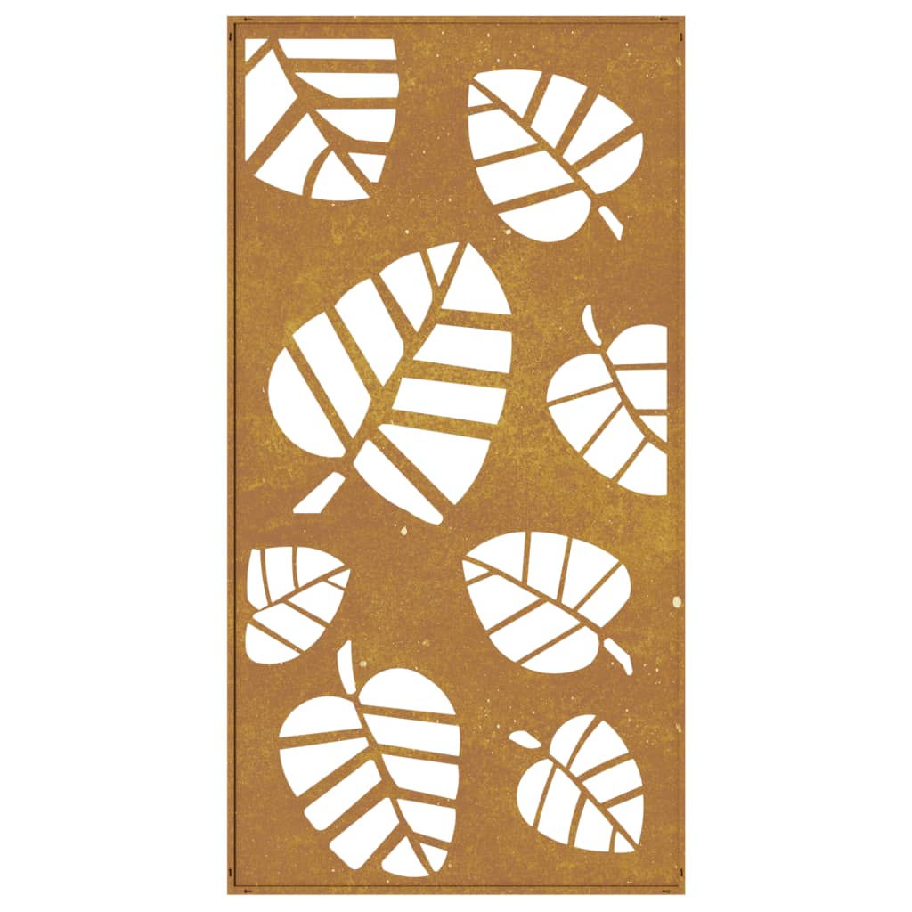 Décoration murale jardin 105x55 cm acier corten design feuille