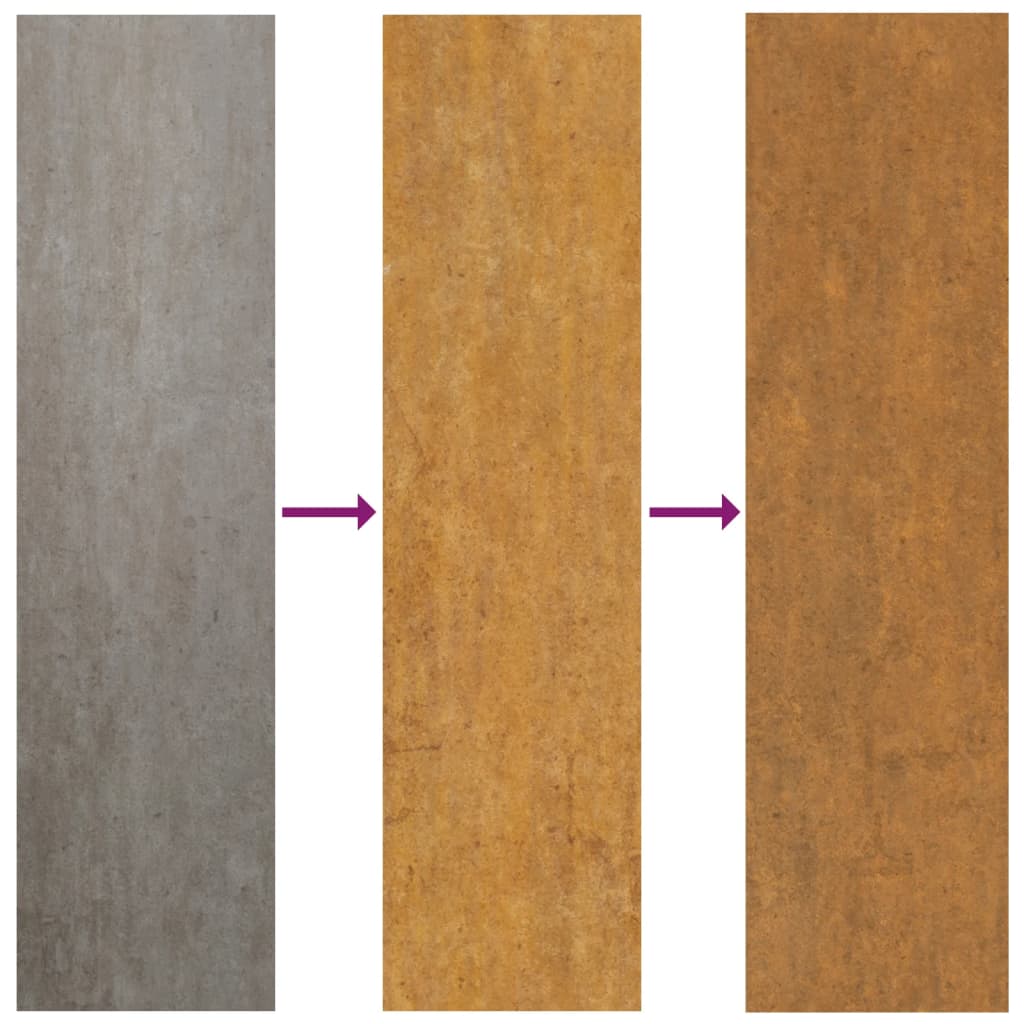 Décoration murale jardin 105x55 cm acier corten design feuille