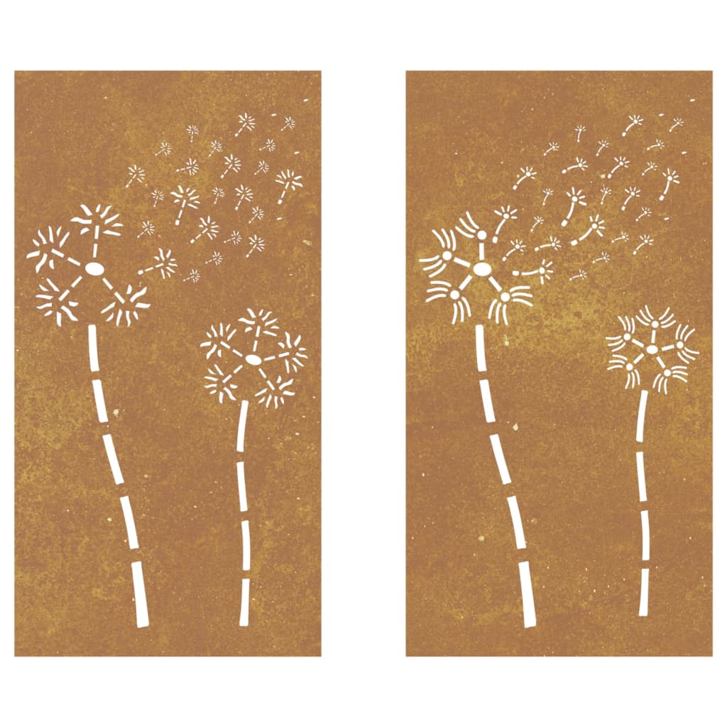 Décorations murales de jardin 2pcs 105x55 cm design de fleur - XIOS