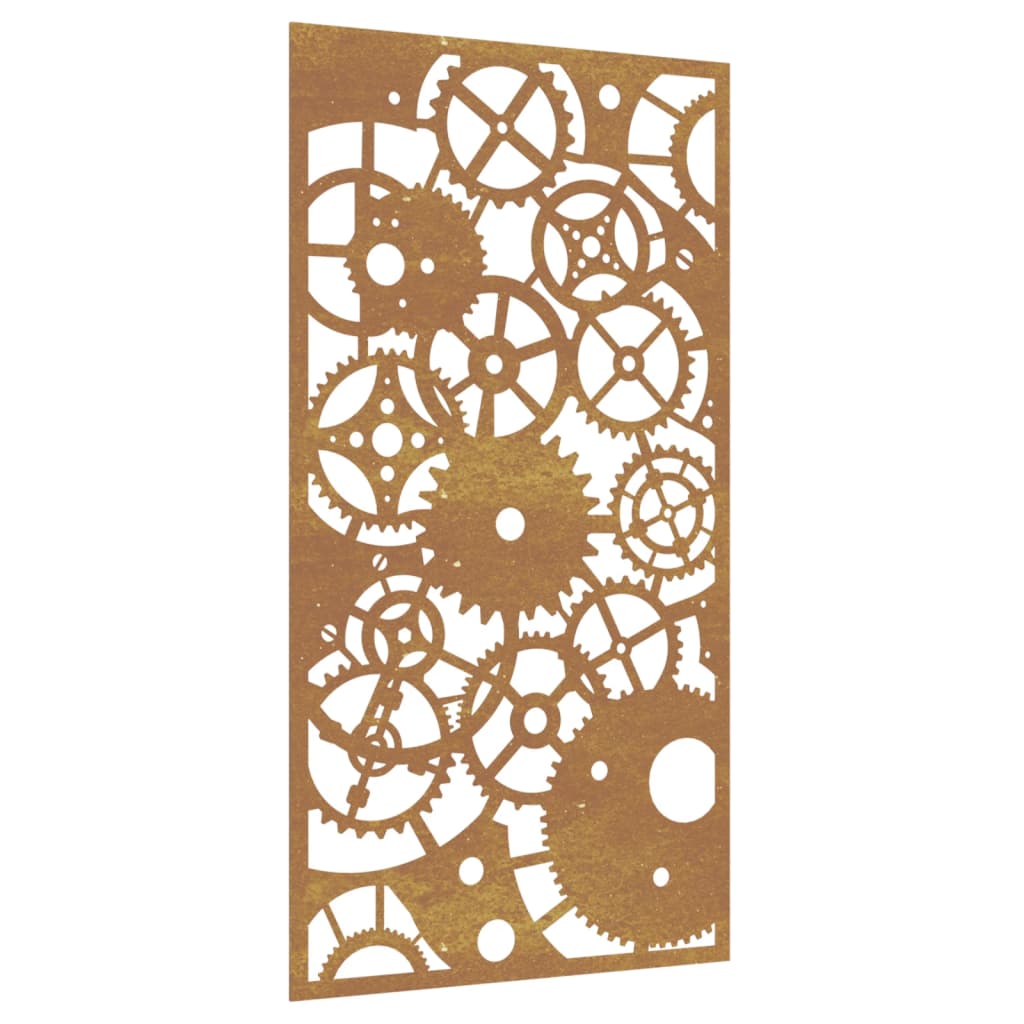 Décoration murale jardin 105x55 cm design de roue dentée