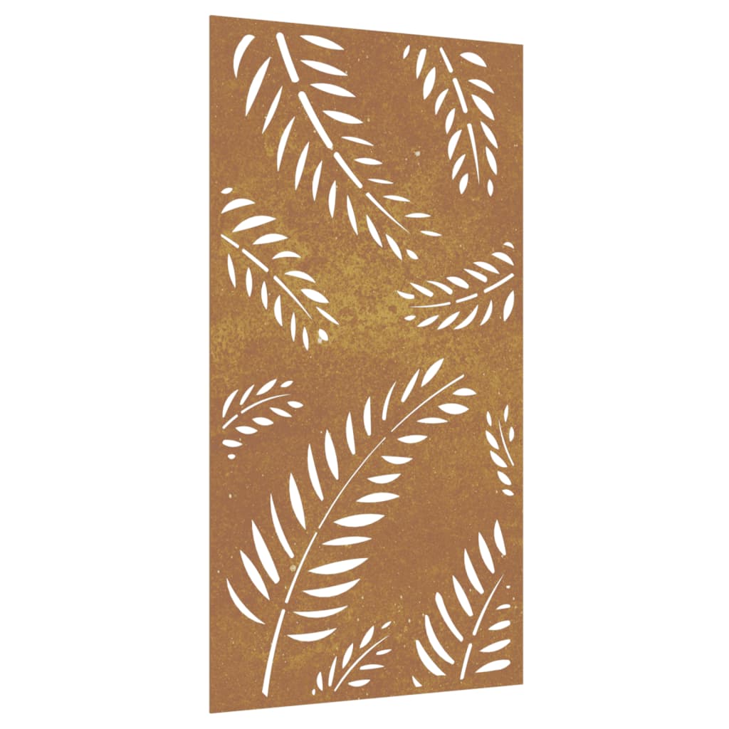 Décoration murale jardin 105x55 cm acier corten design feuille