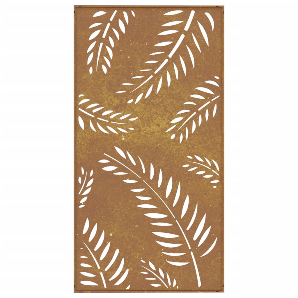 Décoration murale jardin 105x55 cm acier corten design feuille