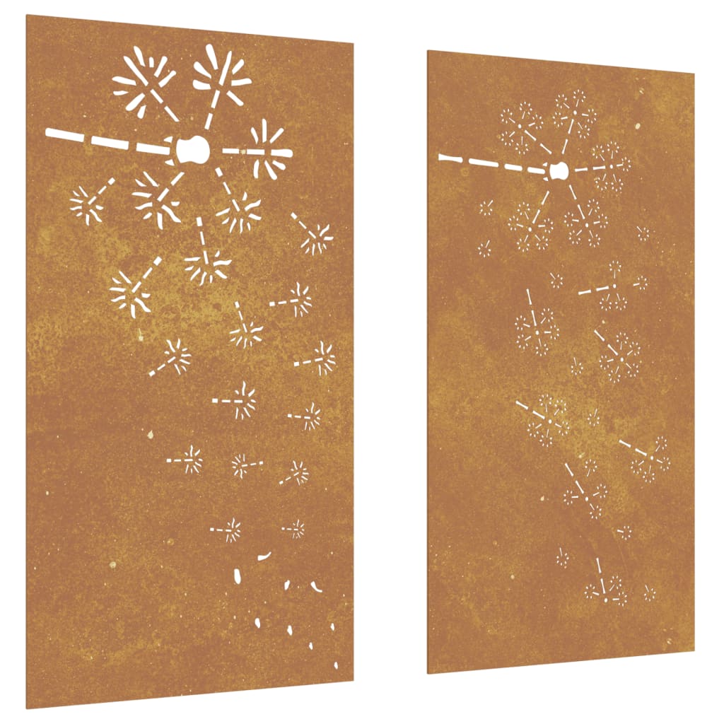 Décorations murales de jardin 2pcs 105x55 cm design de fleur - XIOS