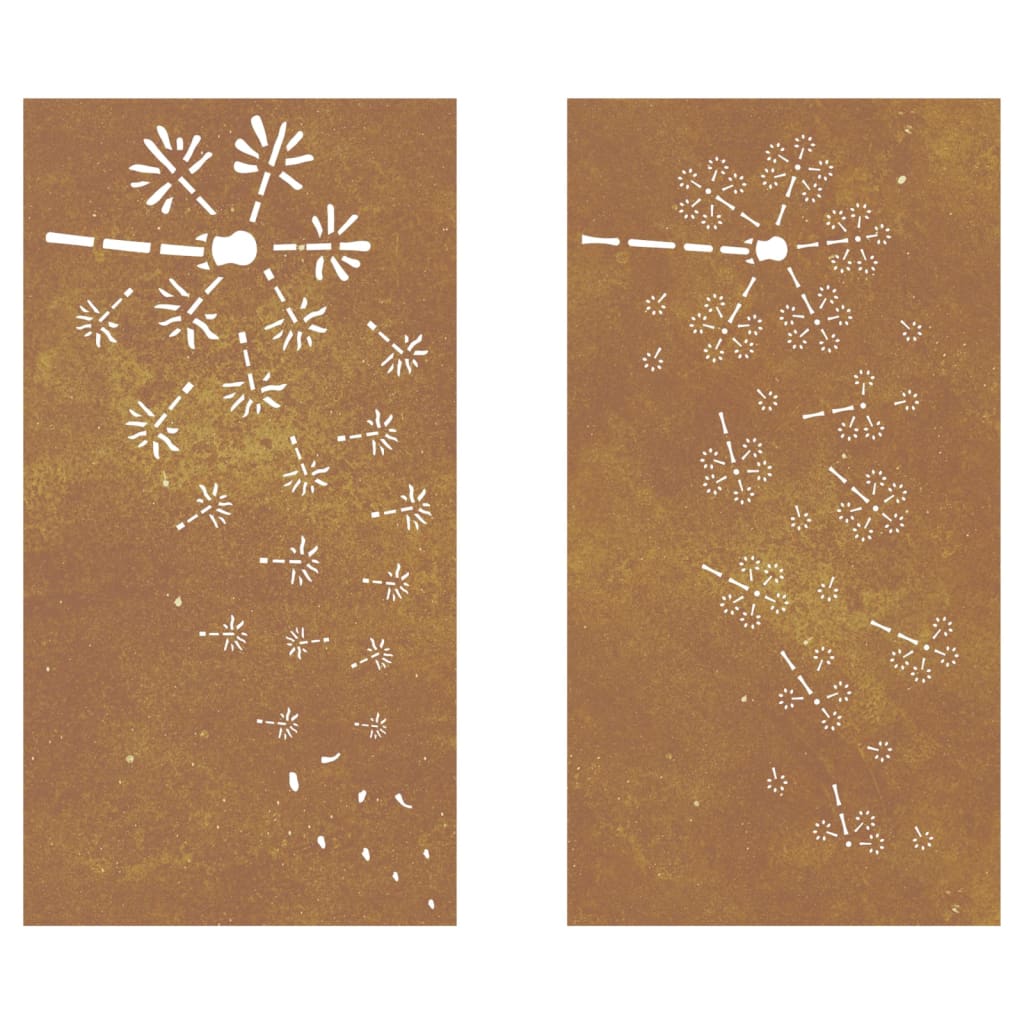 Décorations murales de jardin 2pcs 105x55 cm design de fleur - XIOS