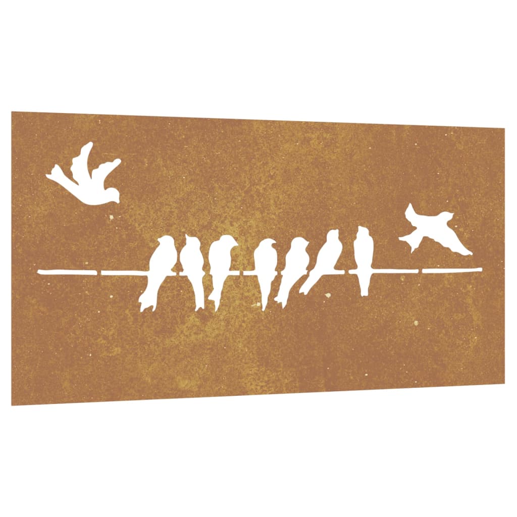 Décoration murale jardin 105x55 cm acier corten design d'oiseau