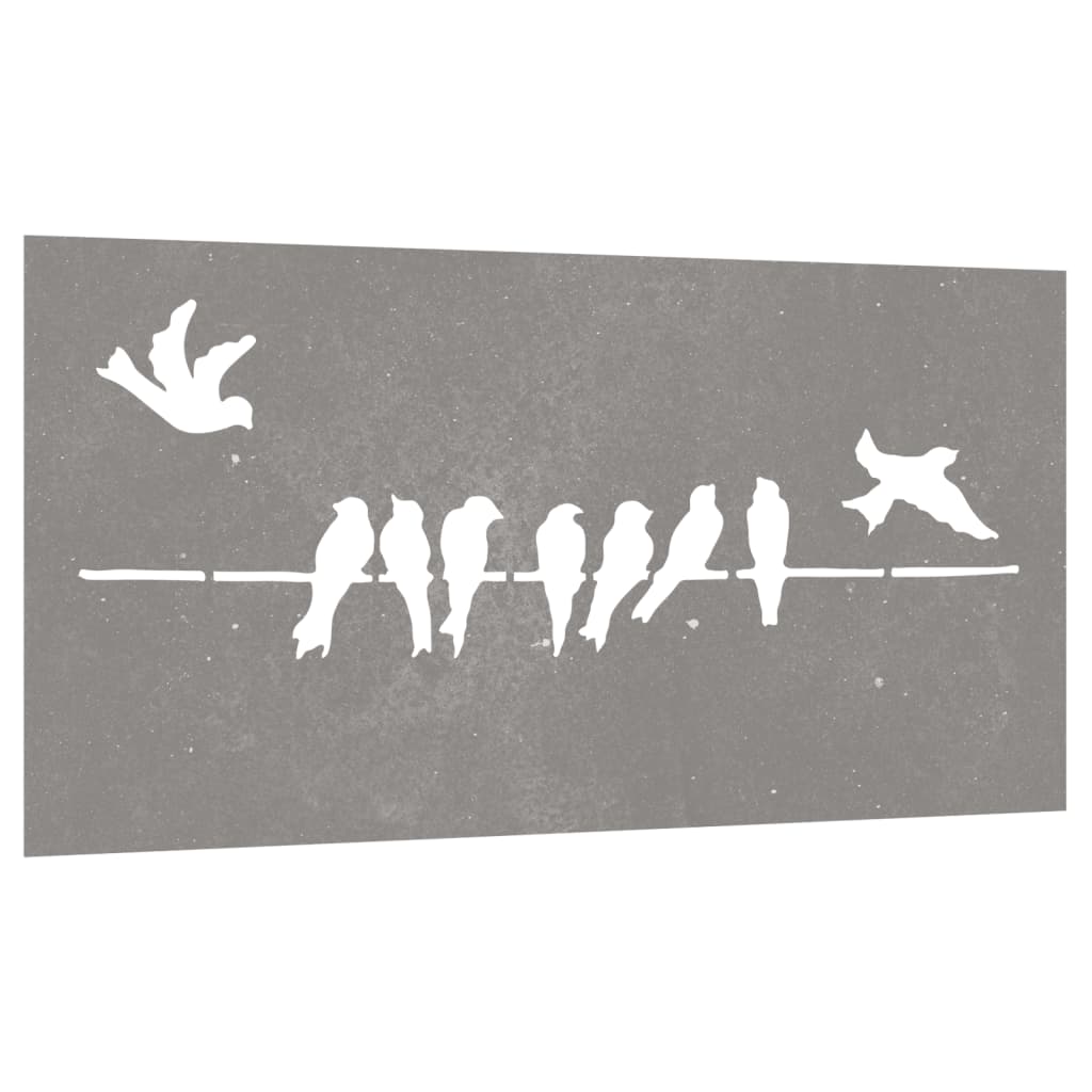 Décoration murale jardin 105x55 cm acier corten design d'oiseau