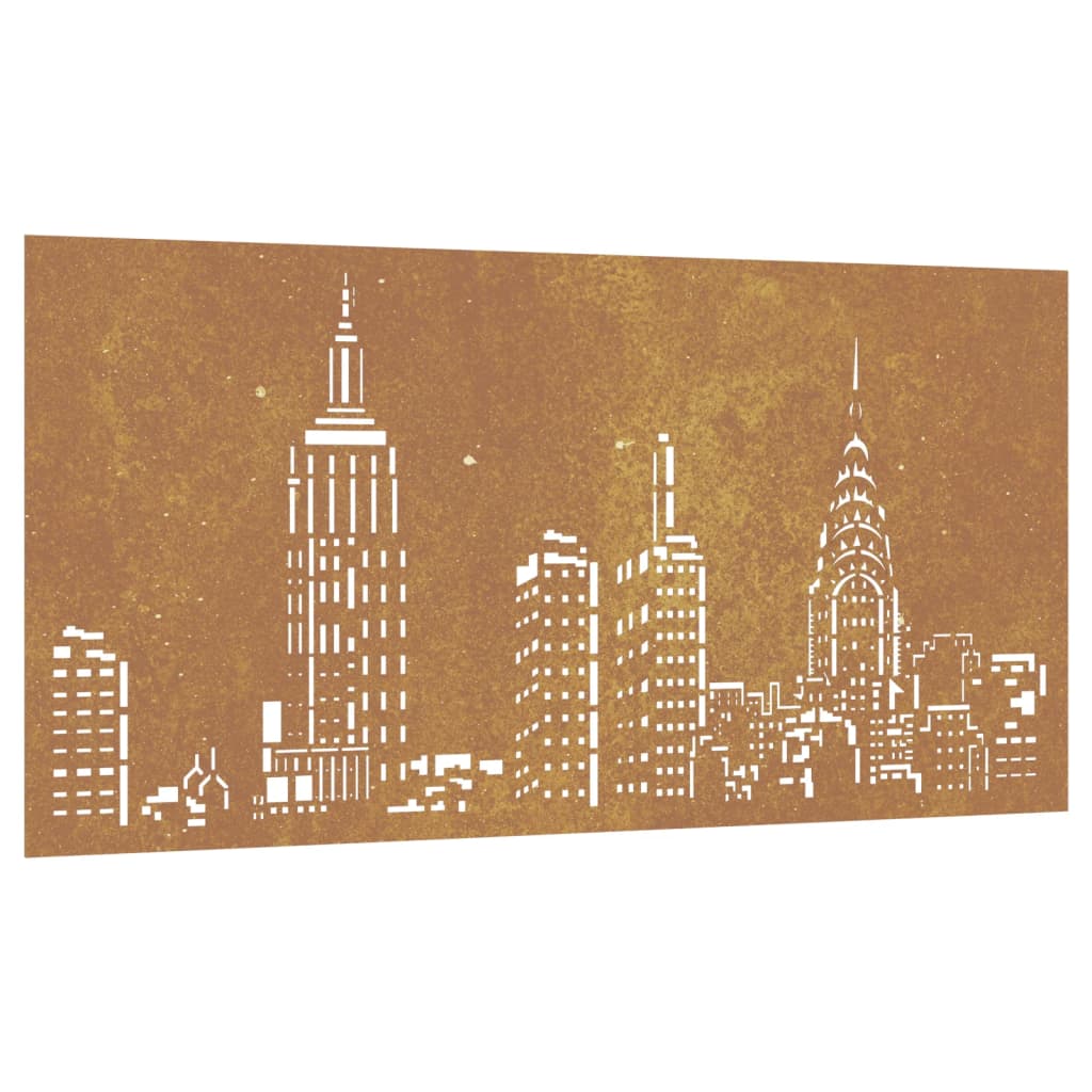 Décoration murale jardin 105x55cm acier corten design d'horizon