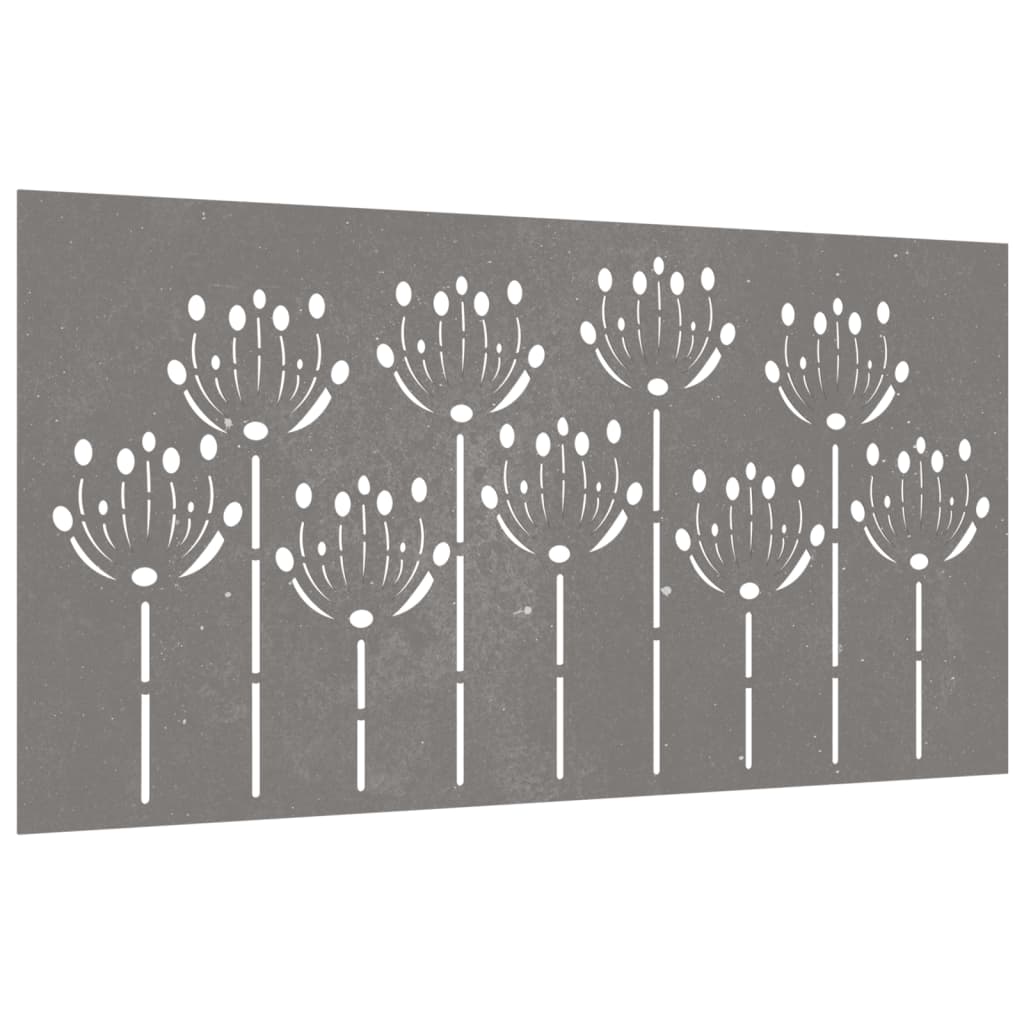 Décoration murale jardin 105x55 cm acier corten design de fleur - XIOS