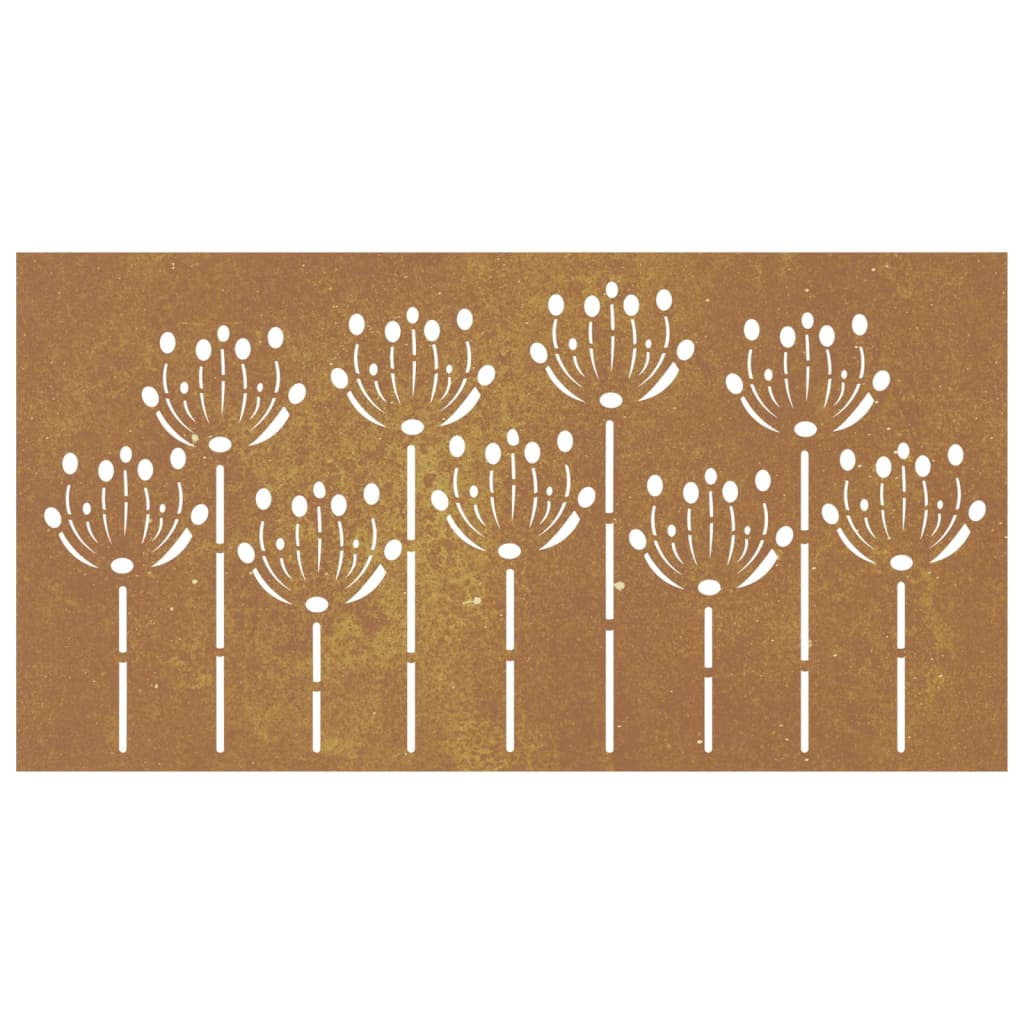 Décoration murale jardin 105x55 cm acier corten design de fleur - XIOS