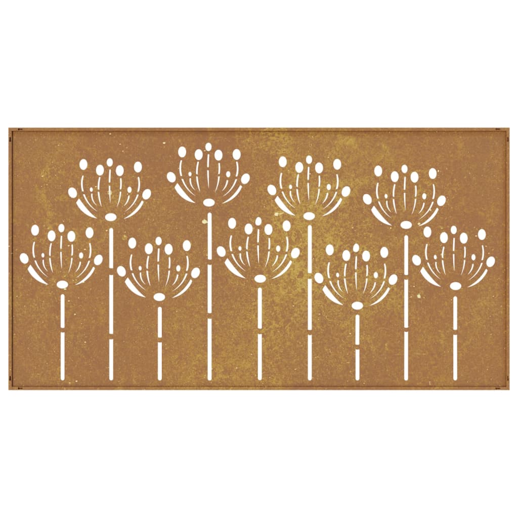 Décoration murale jardin 105x55 cm acier corten design de fleur - XIOS