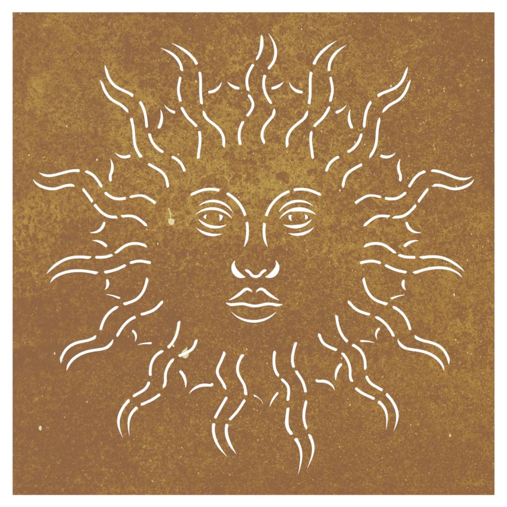 Décoration murale jardin 55x55 cm acier corten design du soleil - XIOS