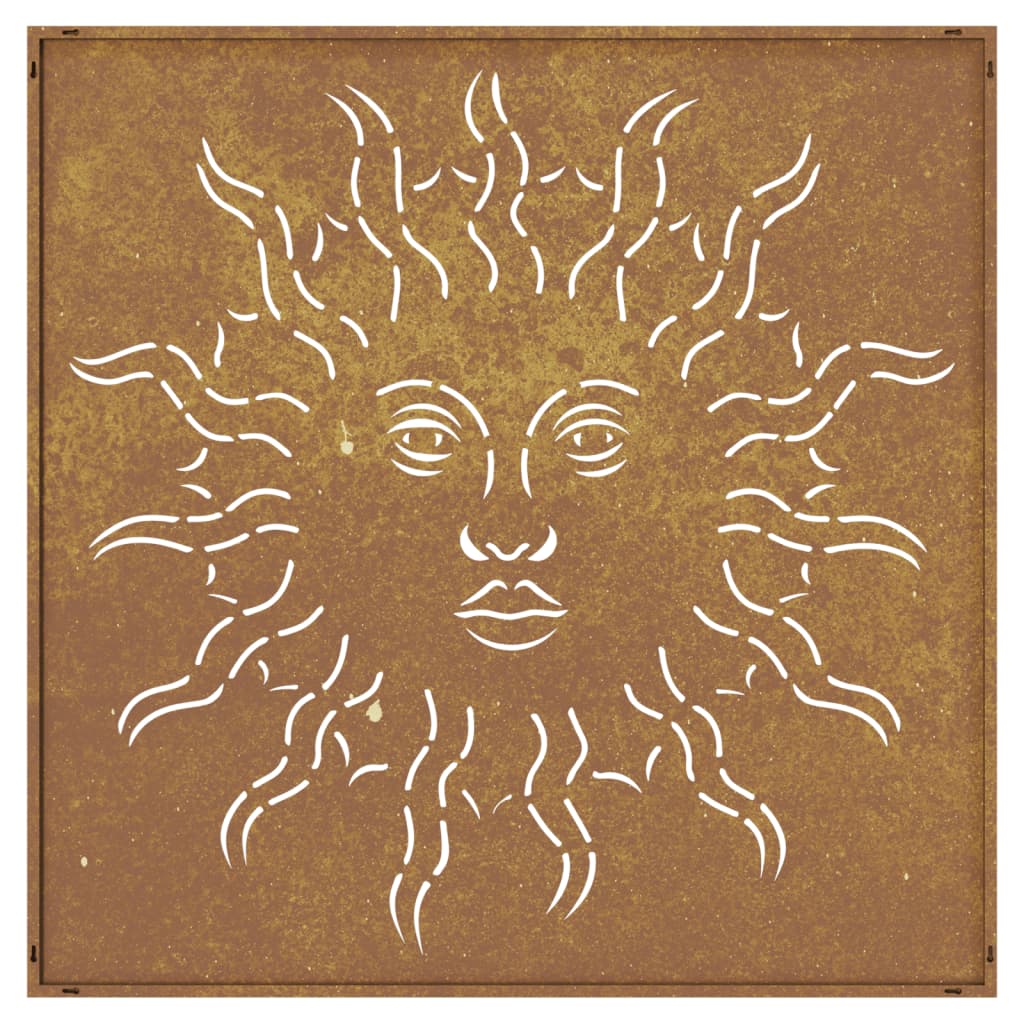 Décoration murale jardin 55x55 cm acier corten design du soleil - XIOS