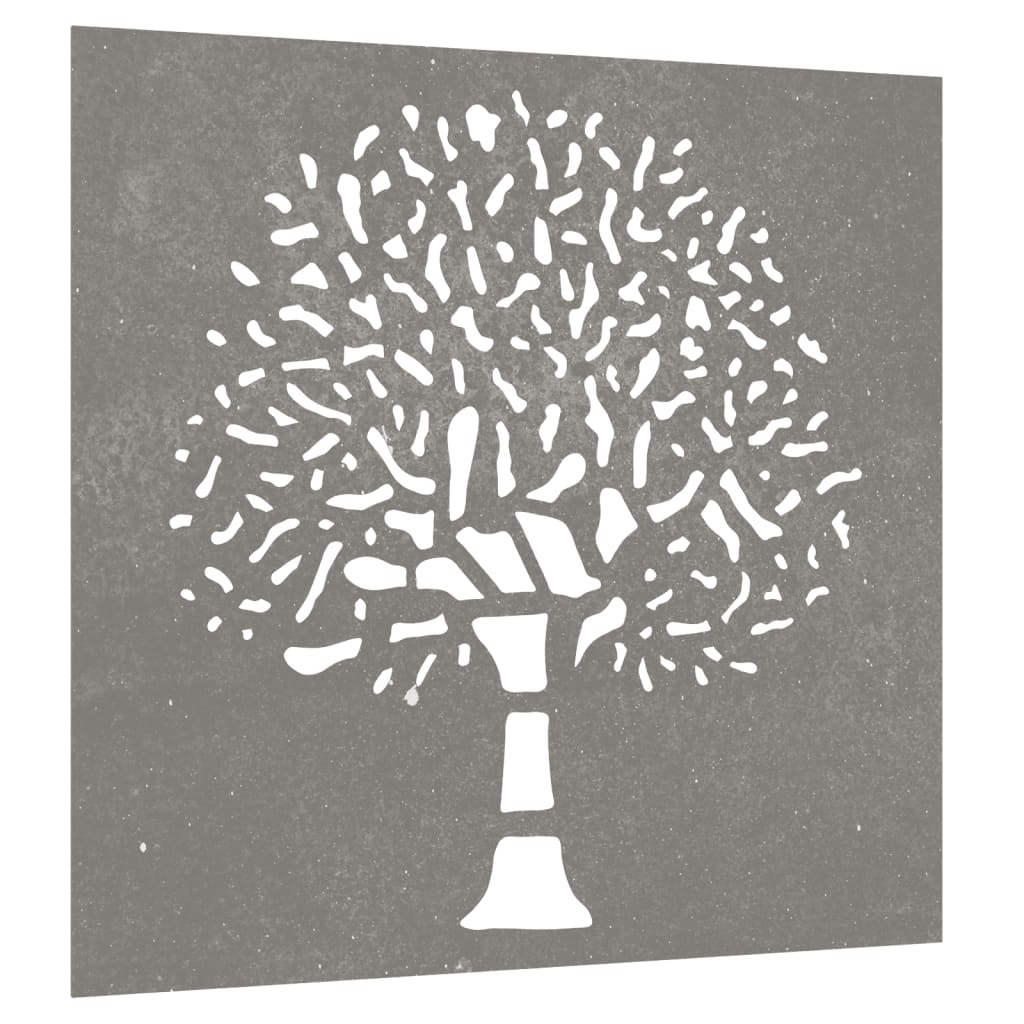 Décoration murale jardin 55x55 cm acier corten design d'arbre - XIOS