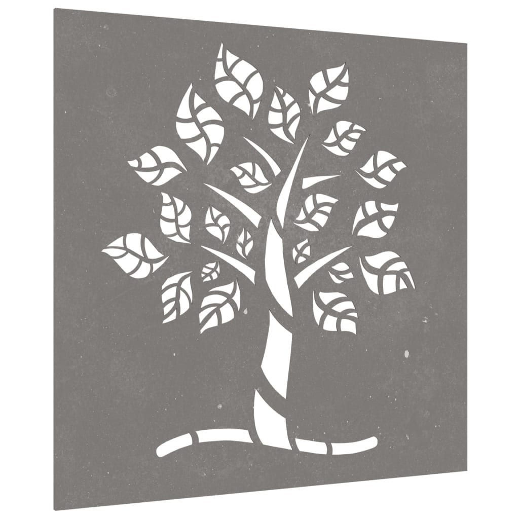 Décoration murale jardin 55x55 cm acier corten design d'arbre - XIOS