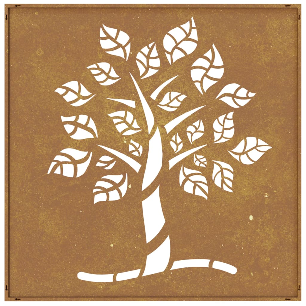 Décoration murale jardin 55x55 cm acier corten design d'arbre - XIOS