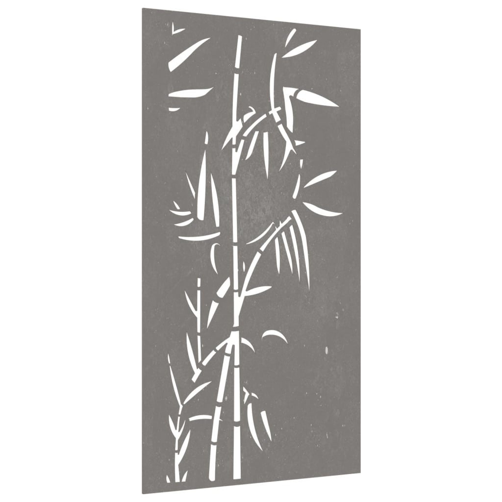 Décoration murale jardin 105x55 cm acier corten design bambou - XIOS