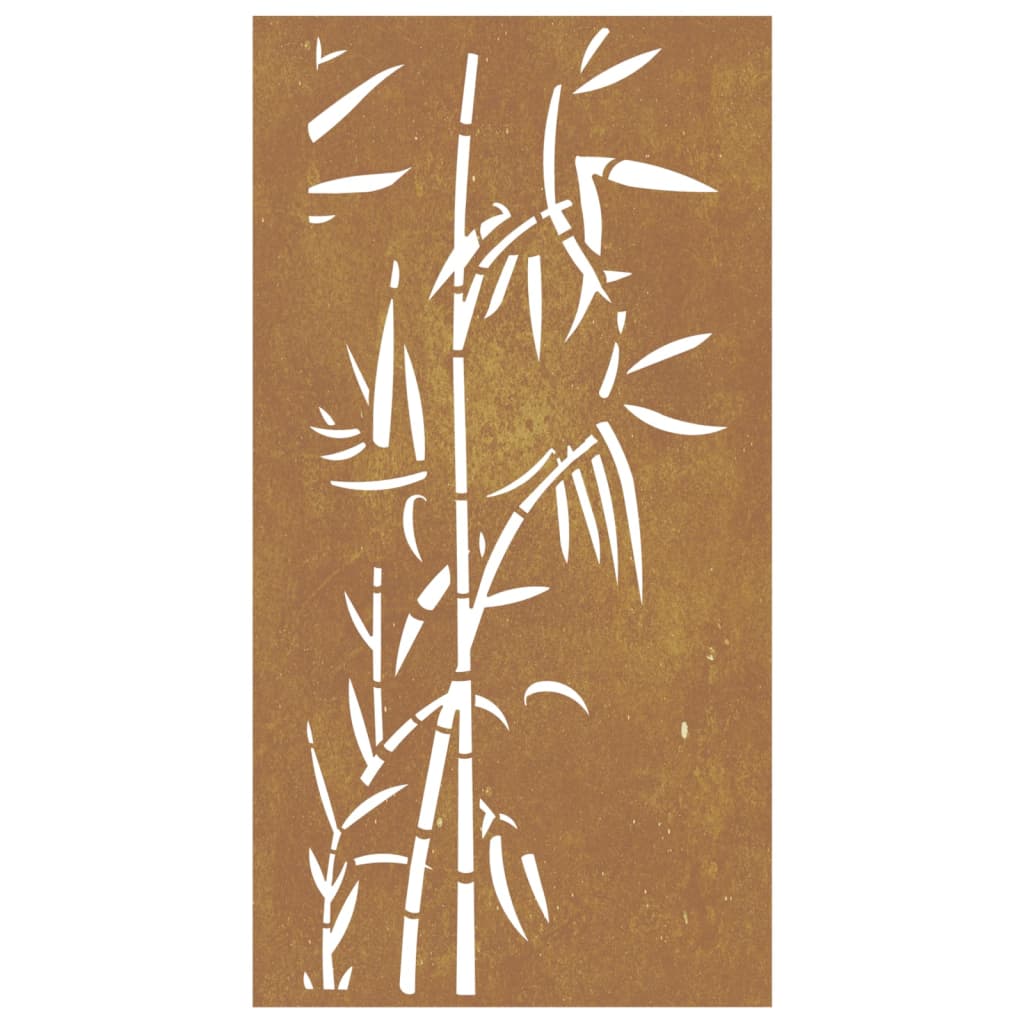Décoration murale jardin 105x55 cm acier corten design bambou - XIOS