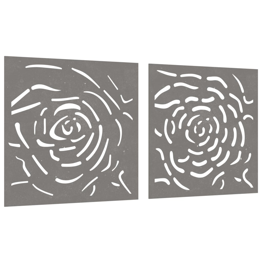 Décorations murales jardin 2 pcs 55x55 cm design de rose - XIOS