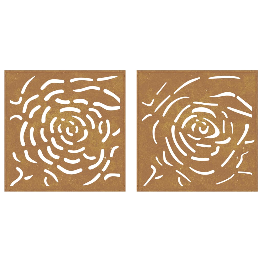 Décorations murales jardin 2 pcs 55x55 cm design de rose - XIOS