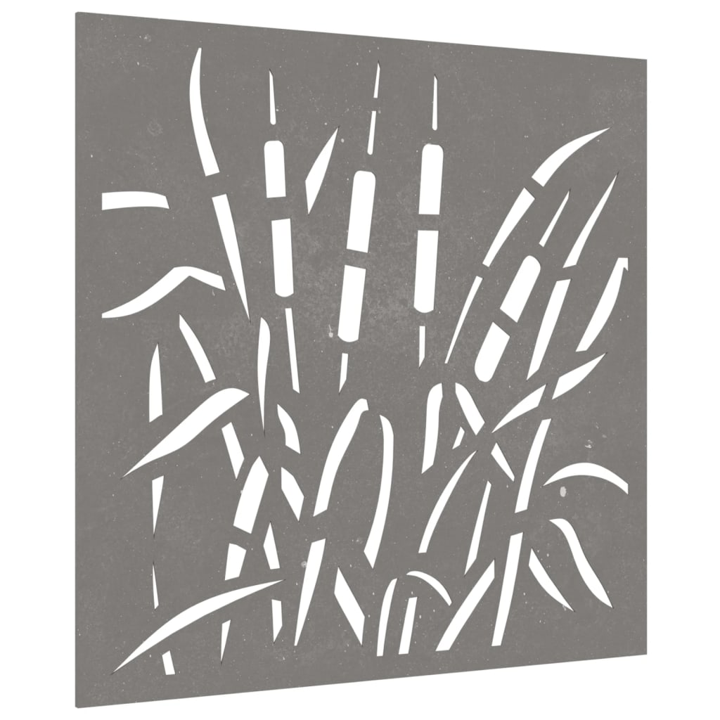 Décoration murale jardin 55x55 cm acier corten design d'herbe - XIOS