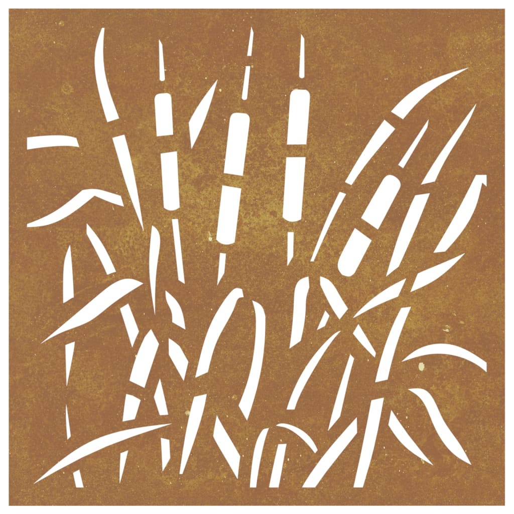 Décoration murale jardin 55x55 cm acier corten design d'herbe - XIOS