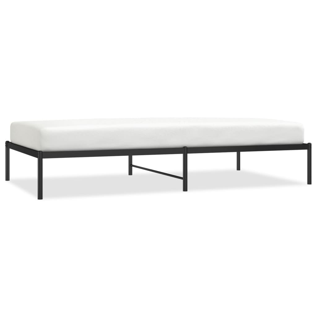 Cadre de lit métal sans matelas noir 107x203 cm - XIOS