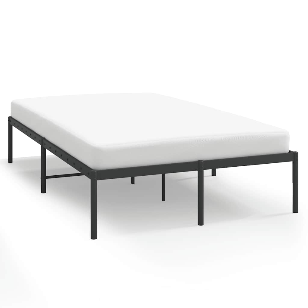 Cadre de lit métal sans matelas noir 135x190 cm - XIOS