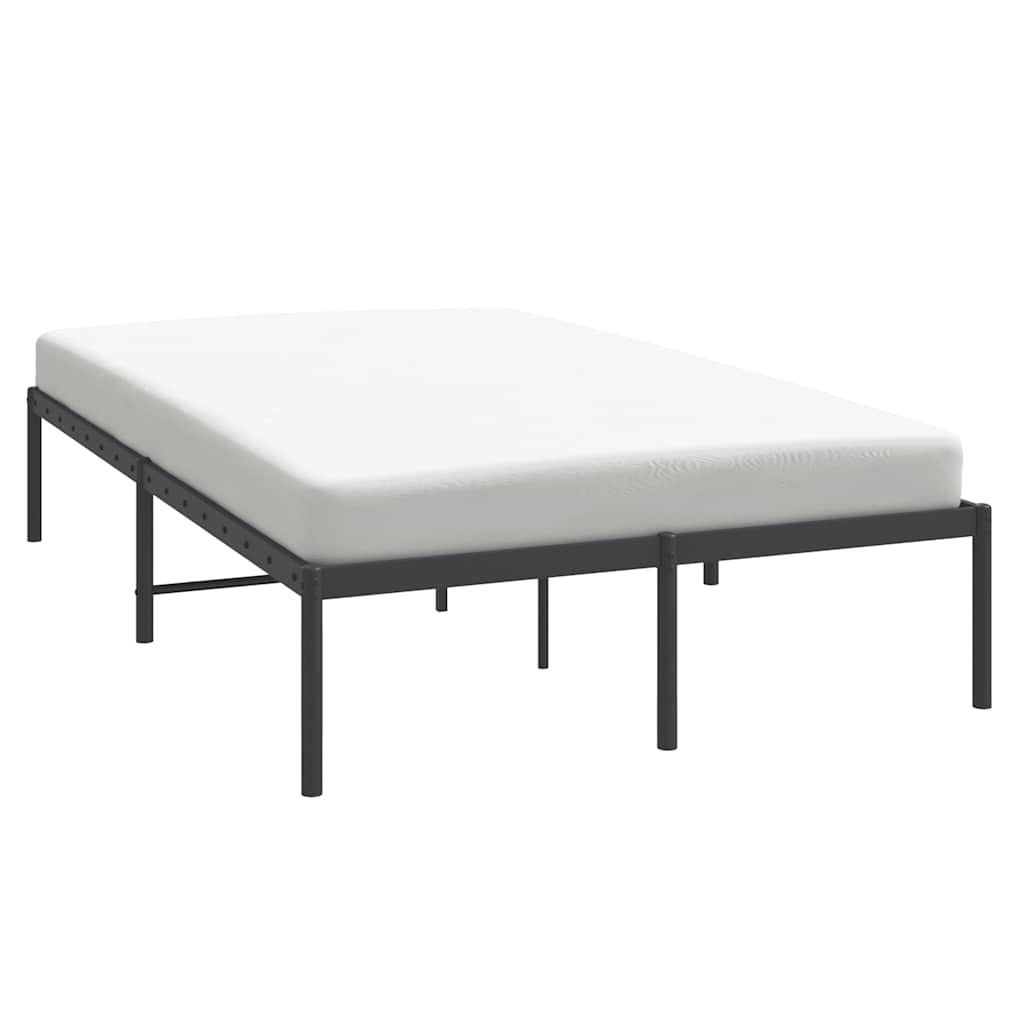 Cadre de lit métal sans matelas noir 135x190 cm - XIOS