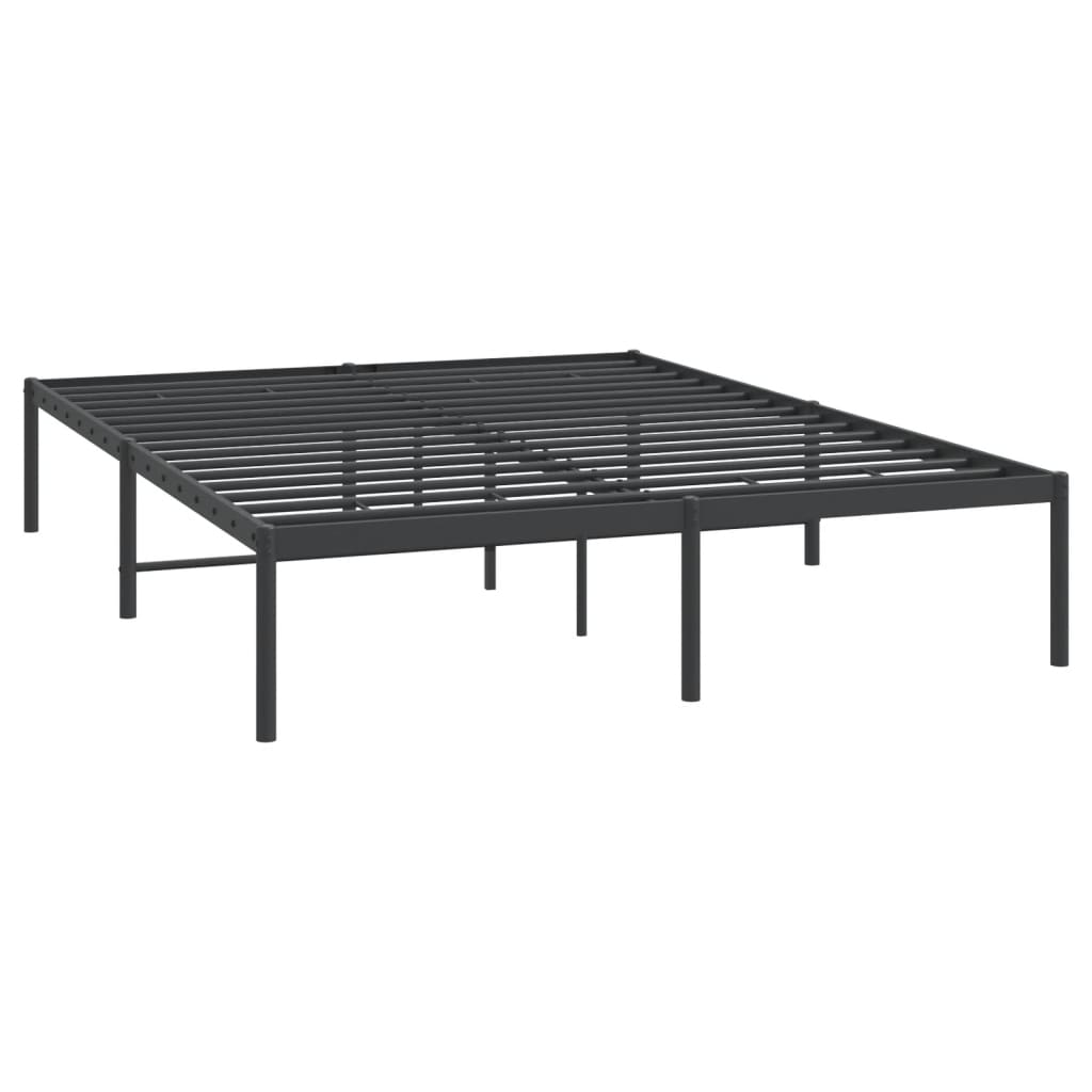 Cadre de lit métal sans matelas noir 140x190 cm - XIOS