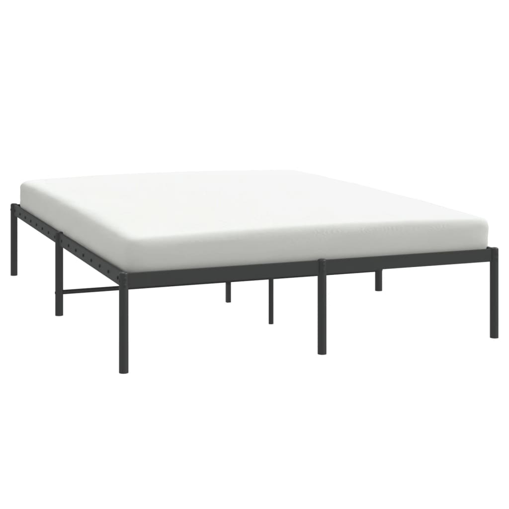 Cadre de lit métal sans matelas noir 150x200 cm - XIOS
