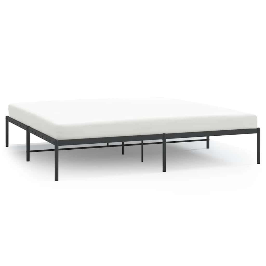 Cadre de lit métal sans matelas noir 200x200 cm - XIOS