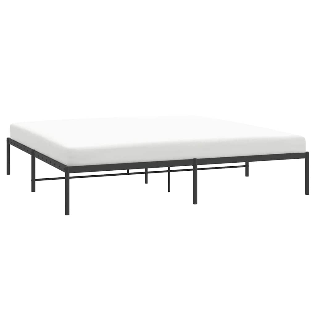 Cadre de lit métal sans matelas noir 200x200 cm - XIOS