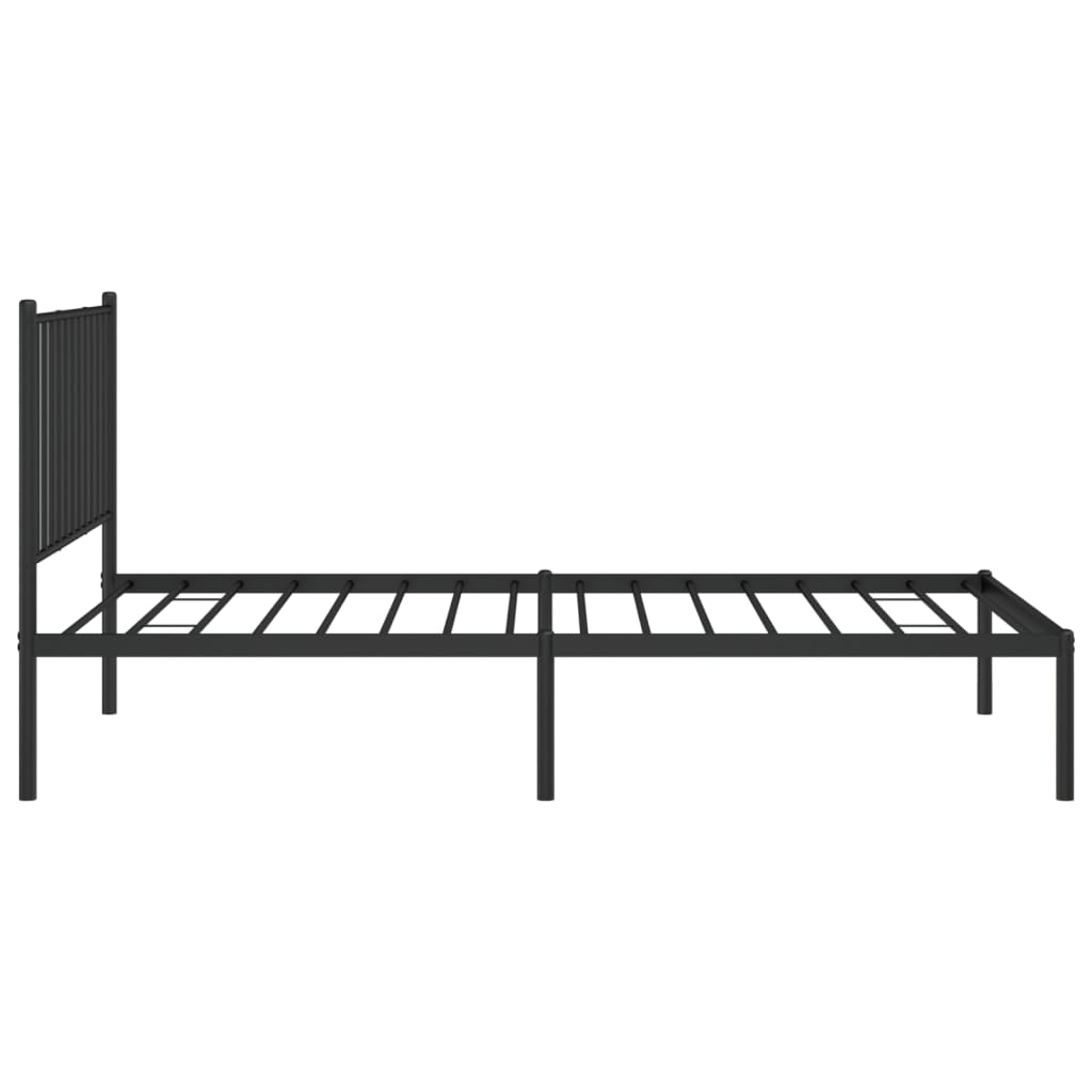Cadre de lit métal sans matelas avec tête de lit noir 90x190 cm - XIOS