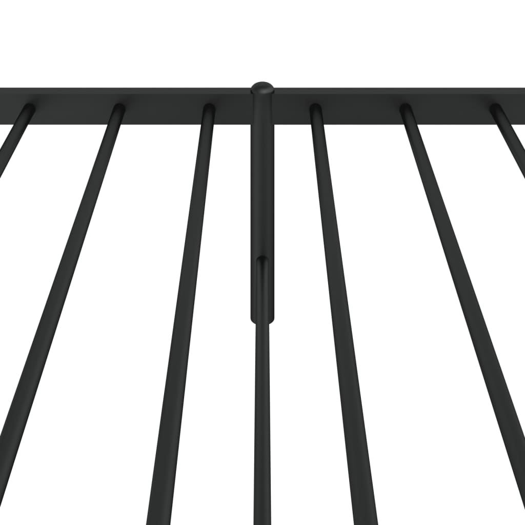 Cadre de lit métal sans matelas avec tête de lit noir 107x203cm - XIOS