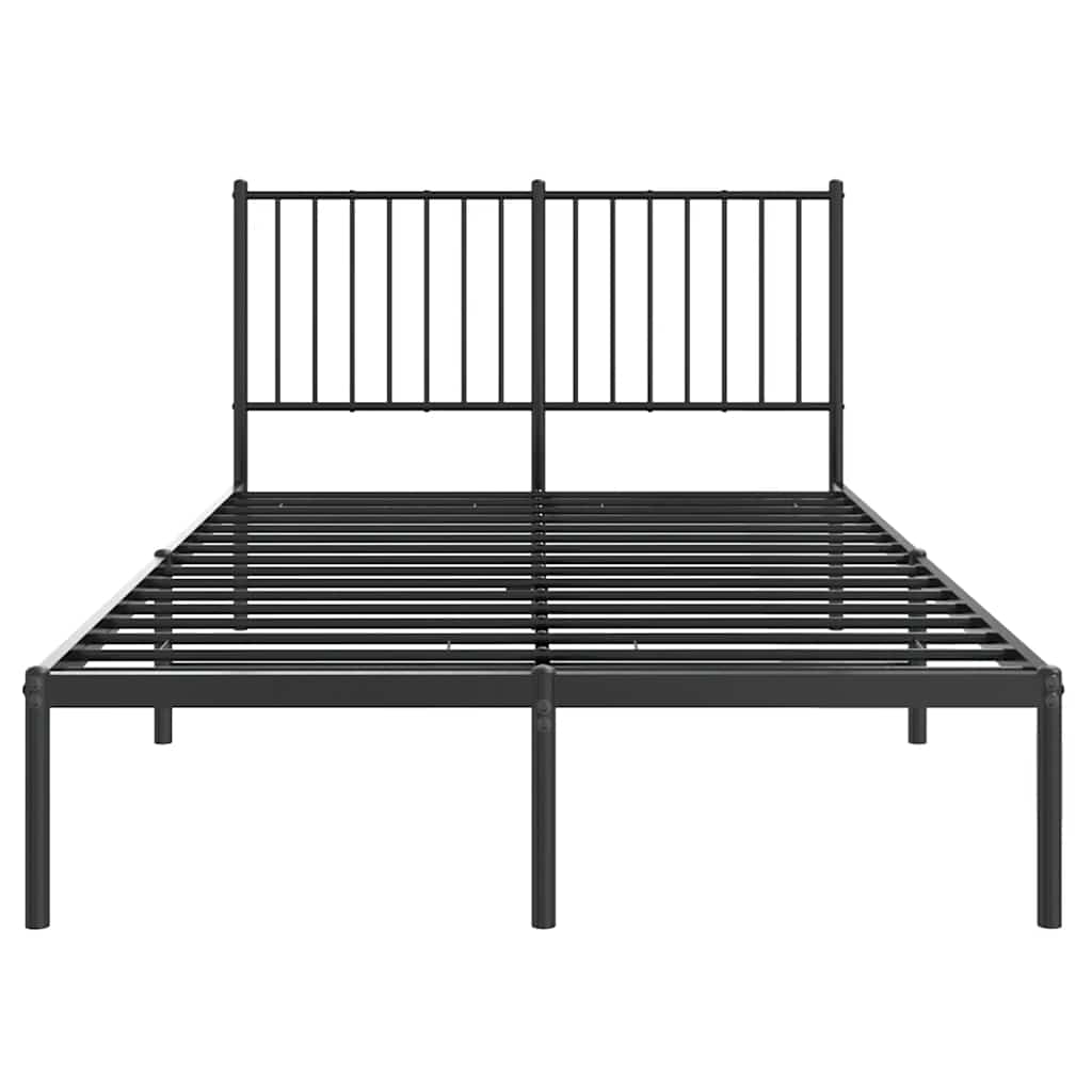 Cadre de lit métal sans matelas avec tête de lit noir 120x190cm - XIOS