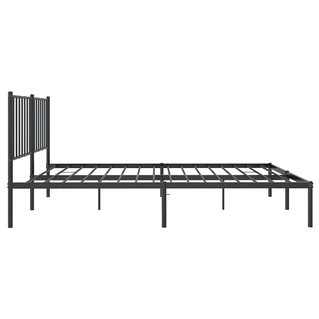 Cadre de lit métal sans matelas avec tête de lit noir 120x190cm - XIOS