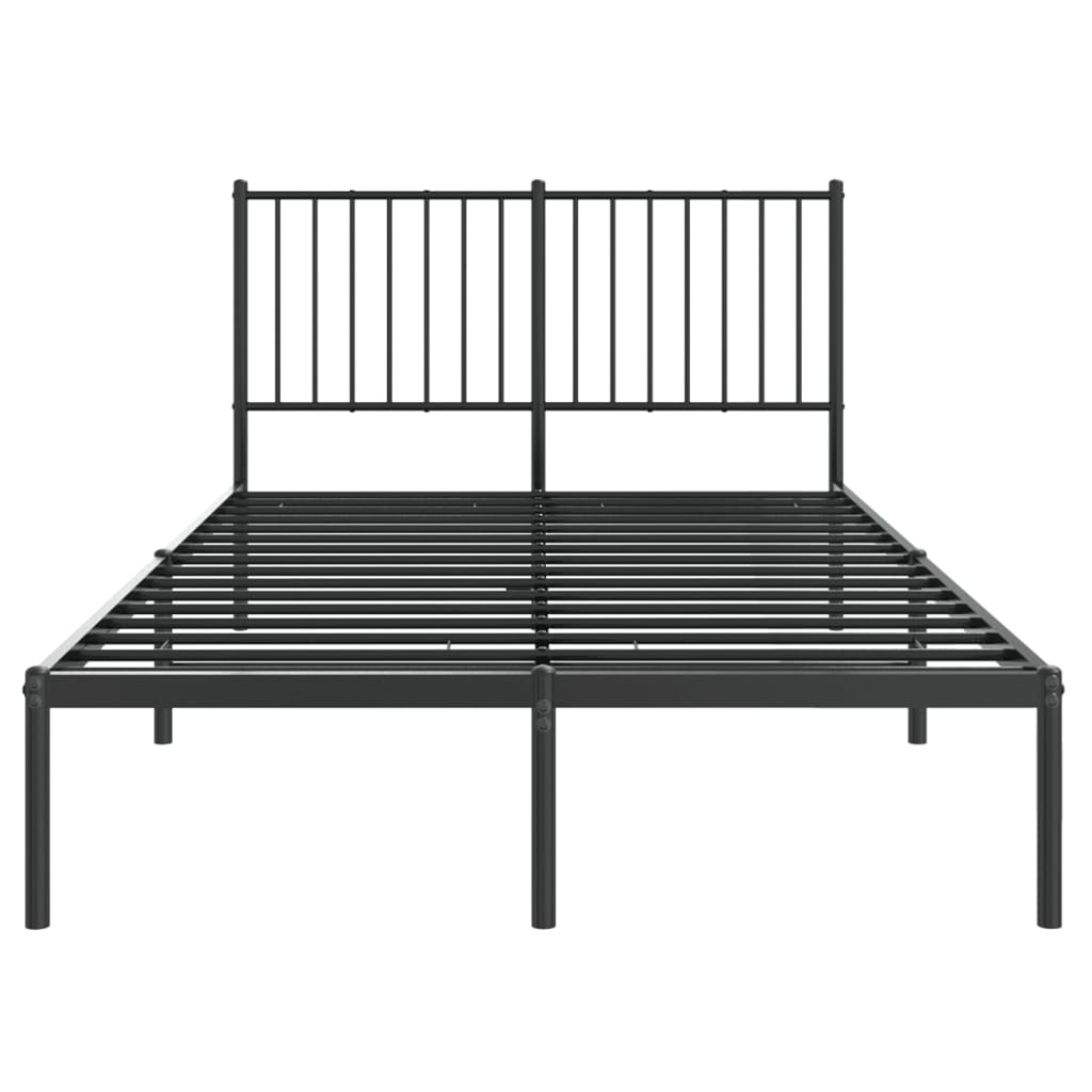 Cadre de lit métal sans matelas avec tête de lit noir 120x200cm - XIOS
