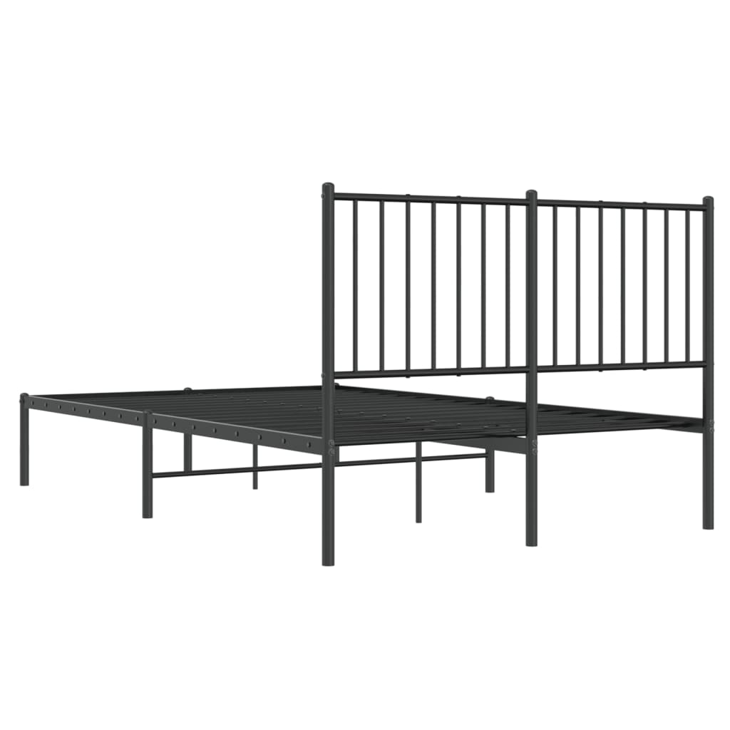 Cadre de lit métal sans matelas avec tête de lit noir 120x200cm - XIOS