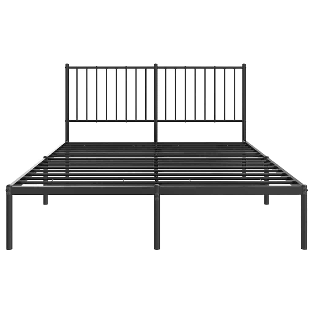 Cadre de lit métal sans matelas avec tête de lit noir 135x190cm - XIOS