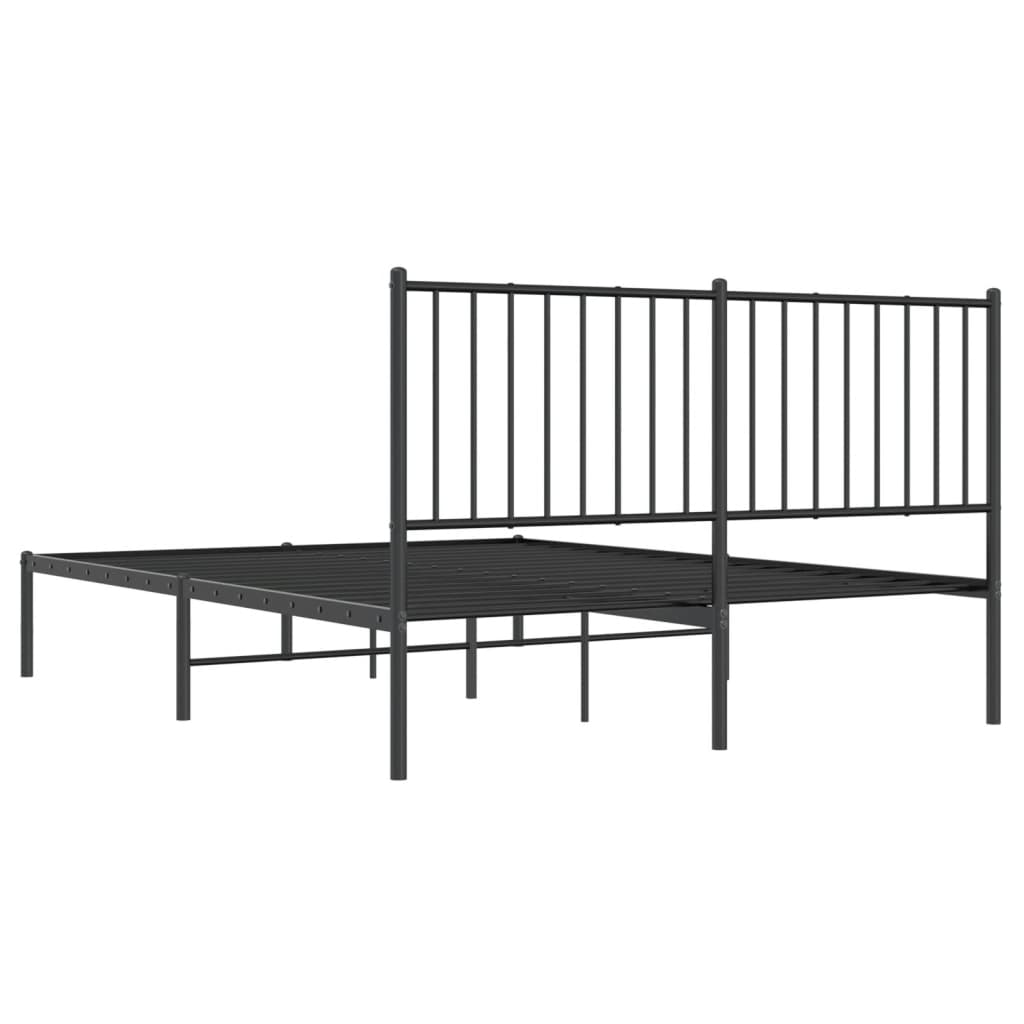 Cadre de lit métal sans matelas avec tête de lit noir 140x190cm - XIOS