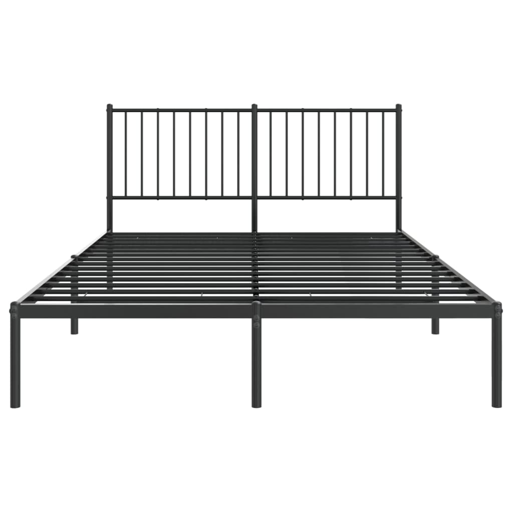 Cadre de lit métal sans matelas avec tête de lit noir 140x200cm - XIOS