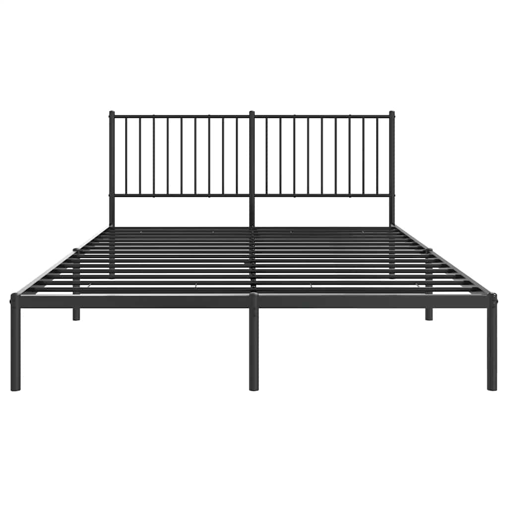 Cadre de lit métal sans matelas avec tête de lit noir 150x200cm - XIOS
