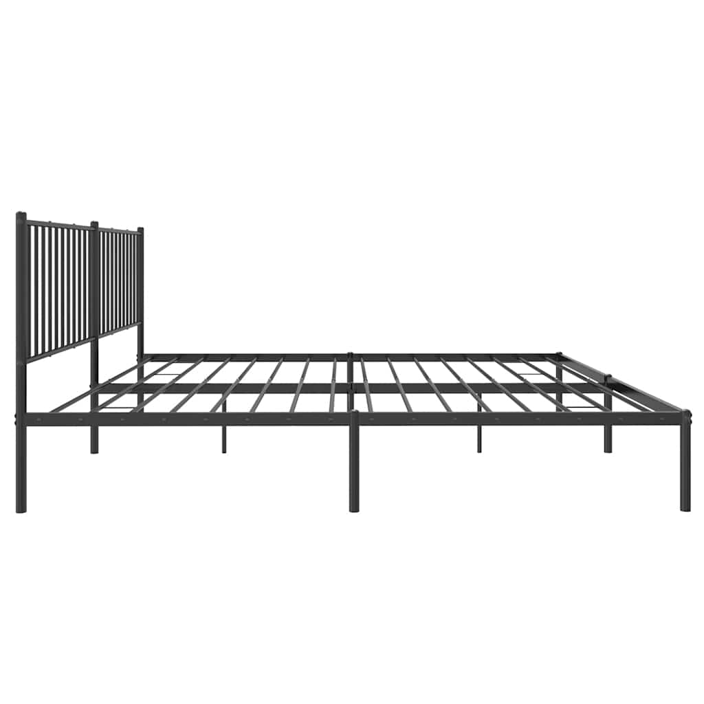 Cadre de lit métal sans matelas avec tête de lit noir 183x213cm - XIOS