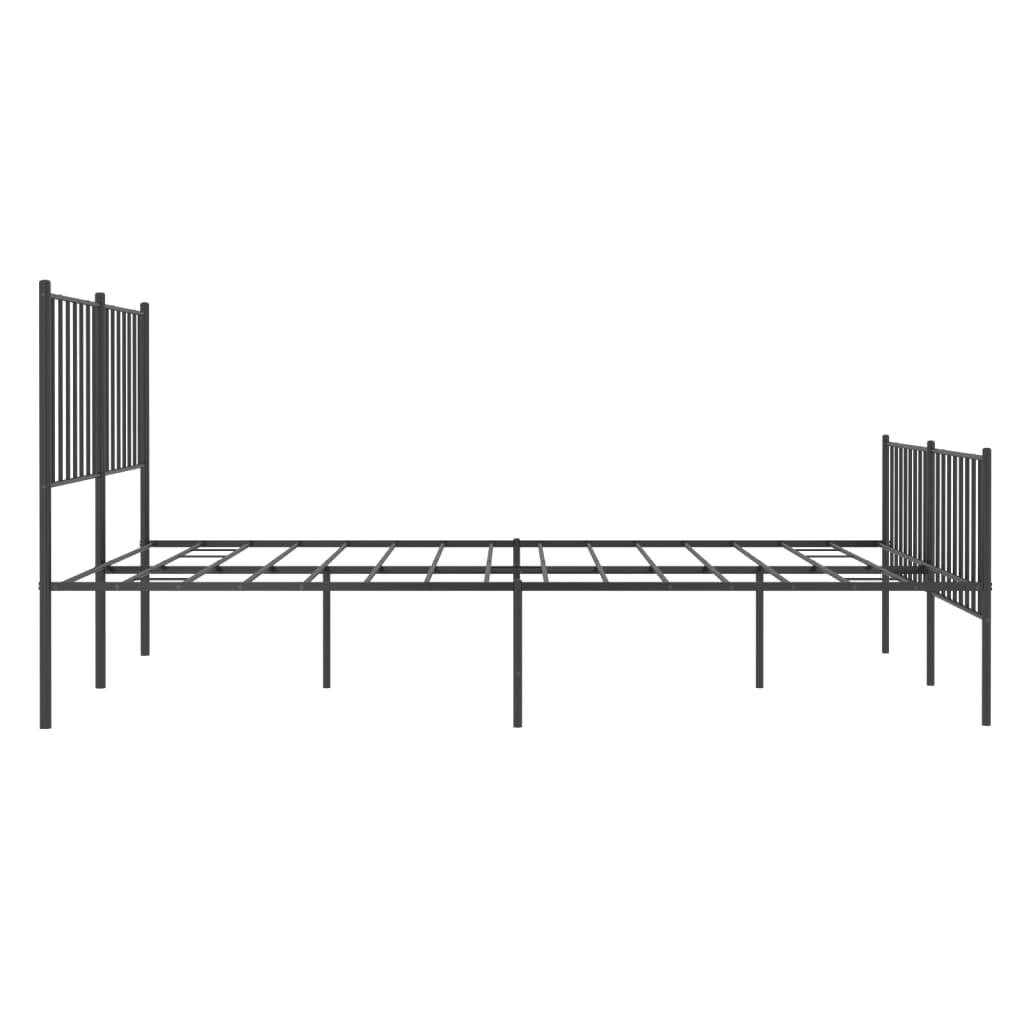 Cadre de lit métal sans matelas avec pied de lit noir 120x190cm - XIOS